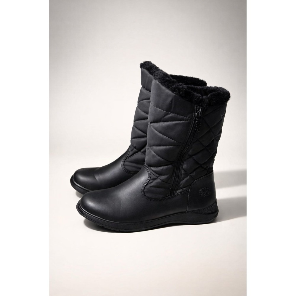 Totes Quilted Faux Fur Lined Winter Snow Boots Cabin Core Minimalist Size 6